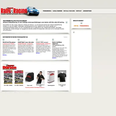 www.rallyracing.se startsida 2011