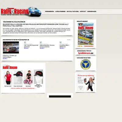 www.rallyracing.se startsida 2015