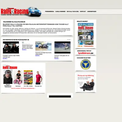 www.rallyracing.se startsida 2016
