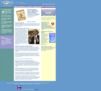 Rare Diseases startsida 2002