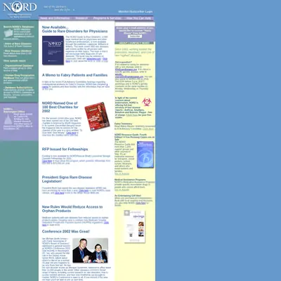 Rare Diseases startsida 2003
