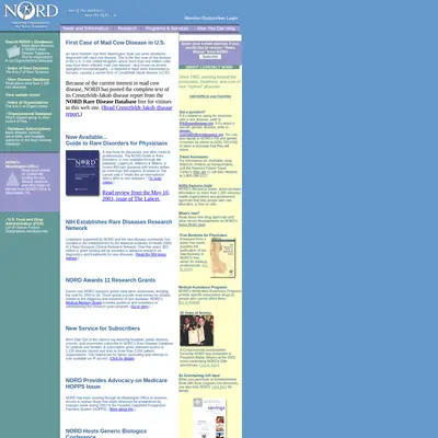 Rare Diseases startsida 2004