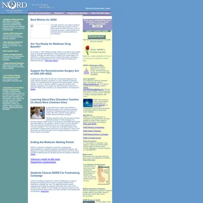 Rare Diseases startsida 2006