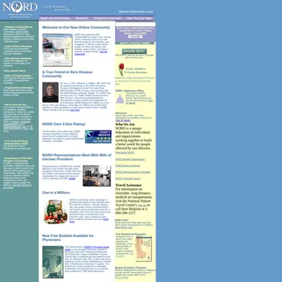 Rare Diseases startsida 2007