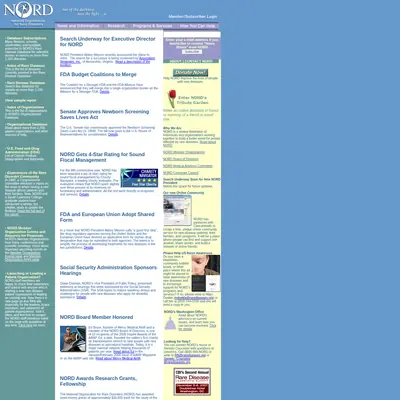Rare Diseases startsida 2008