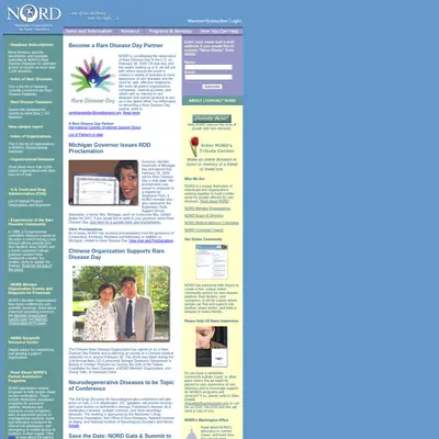 Rare Diseases startsida 2009