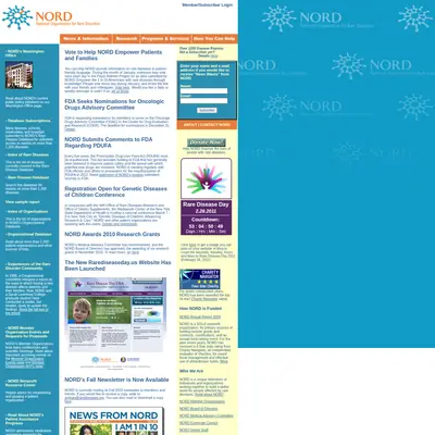 Rare Diseases startsida 2011
