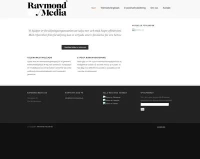 Raymond media startsida 2013