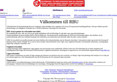 RBU-nytt startsida 1998