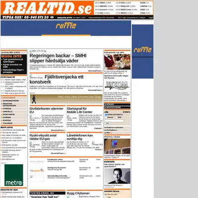 realtid.se startsida 2007