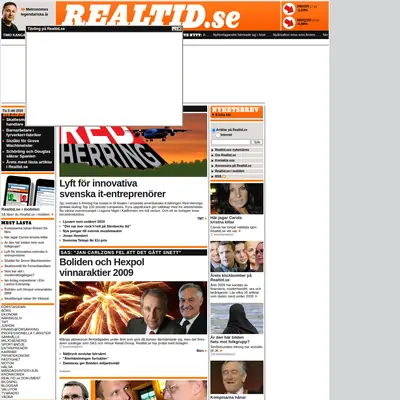 realtid.se startsida 2010