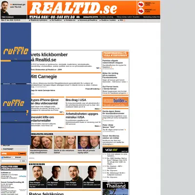 realtid.se startsida 2011