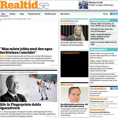 realtid.se startsida 2017
