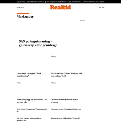 realtid.se startsida 2025