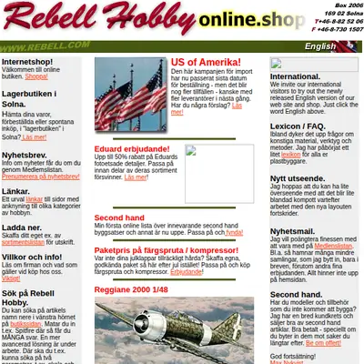 REBELL startsida 2002