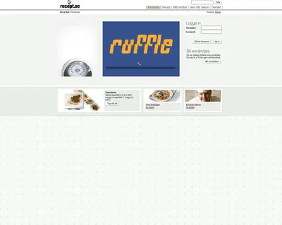 recept.se startsida 2007