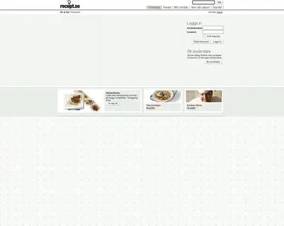 recept.se startsida 2009