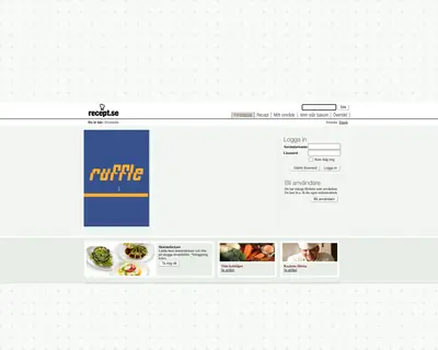 recept.se startsida 2012
