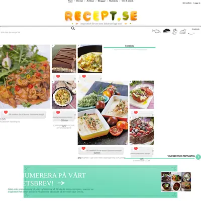 recept.se startsida 2013