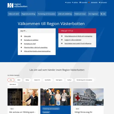 Region Västerbotten - Nyhetsbrev startsida 2024