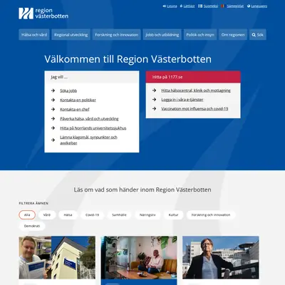 Region Västerbotten - Nyhetsbrev startsida 2025
