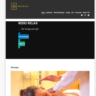 rrSql, www.reiki-relax.se startsida 2021