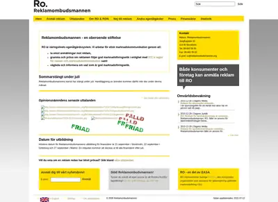 reklamombudsmannen.org startsida 2011