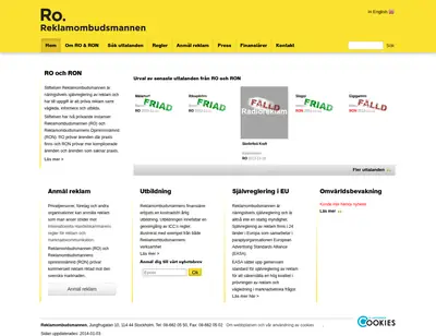 reklamombudsmannen.org startsida 2014