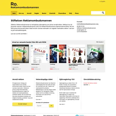 reklamombudsmannen.org startsida 2016