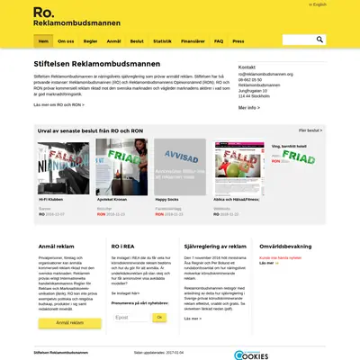 reklamombudsmannen.org startsida 2017