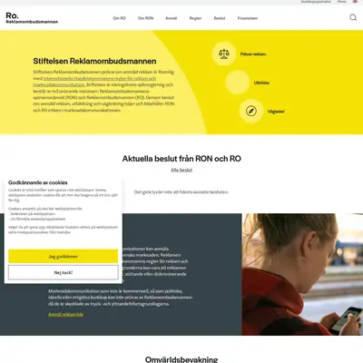 reklamombudsmannen.org startsida 2023