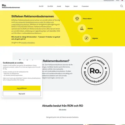 reklamombudsmannen.org startsida 2024