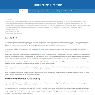 relativnarhet.se startsida 2019