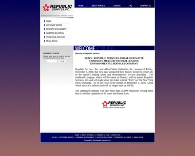 REPUBLIC SERVICE startsida 2009