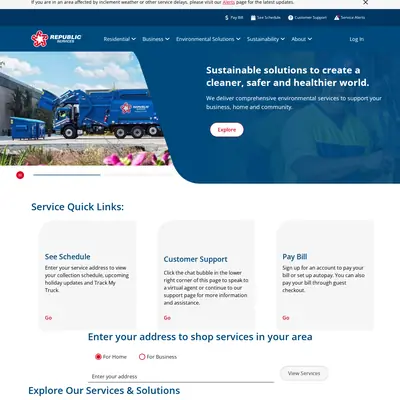 REPUBLIC SERVICE startsida 2026