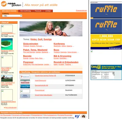 Resguide startsida 2004