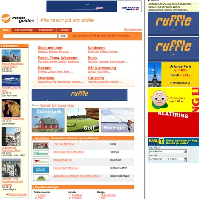 Resguide startsida 2005
