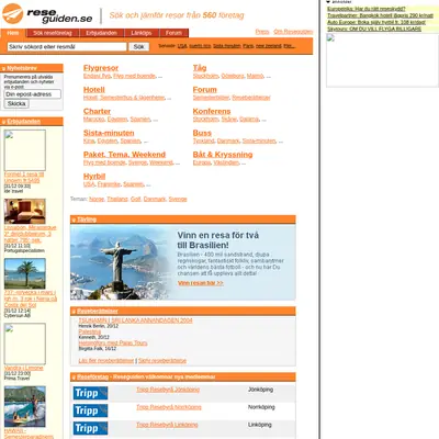 Resguide startsida 2006