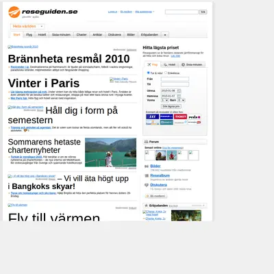 Resguide startsida 2010