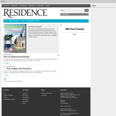 www.residencemagazine.se startsida 2011