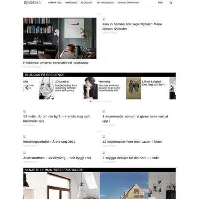 www.residencemagazine.se startsida 2016