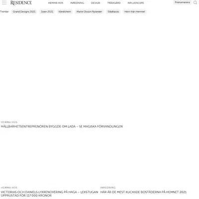 www.residencemagazine.se startsida 2022