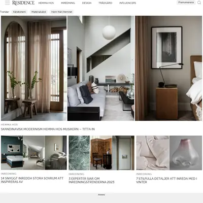 www.residencemagazine.se startsida 2023