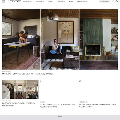 www.residencemagazine.se startsida 2026