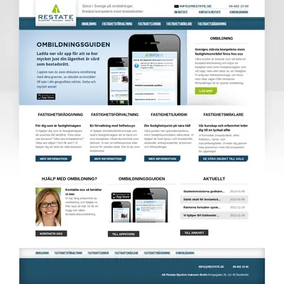 Restate Nyheter & Press startsida 2013