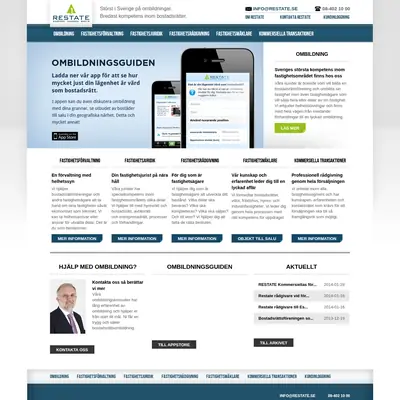 Restate Nyheter & Press startsida 2014