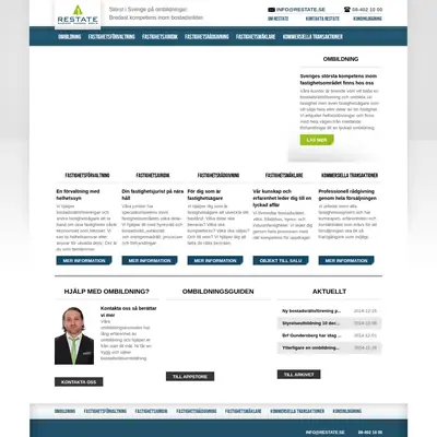Restate Nyheter & Press startsida 2015