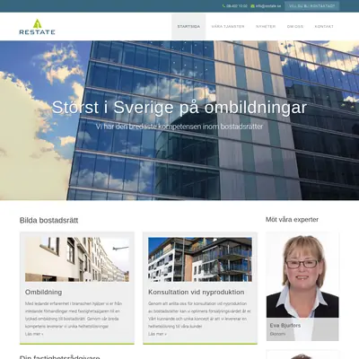 Restate Nyheter & Press startsida 2017
