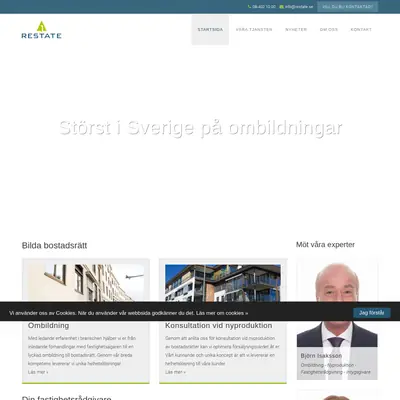 Restate Nyheter & Press startsida 2018