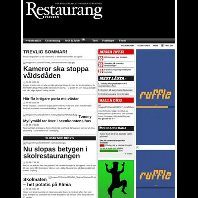 Restaurangvärlden startsida 2009